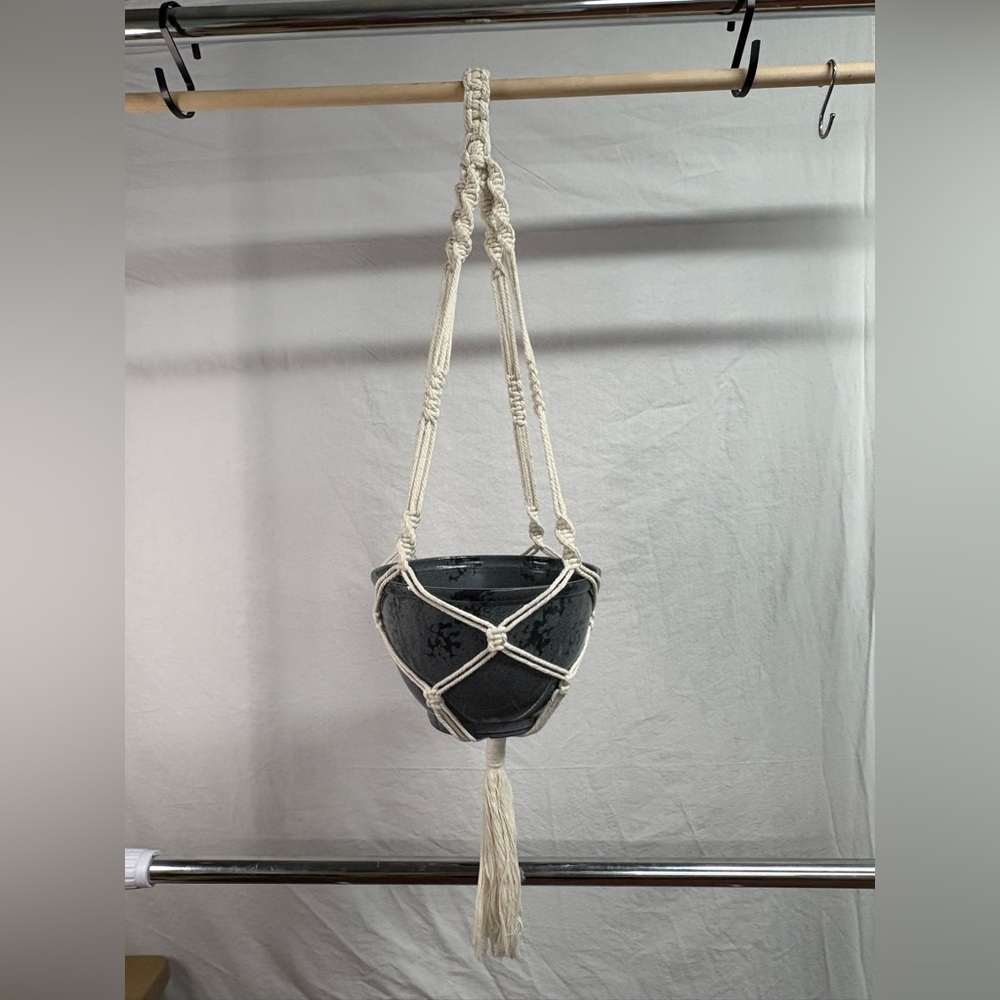 Macrame Plant Hanger 32” Long 8” Wide Hold 6” Pot Included